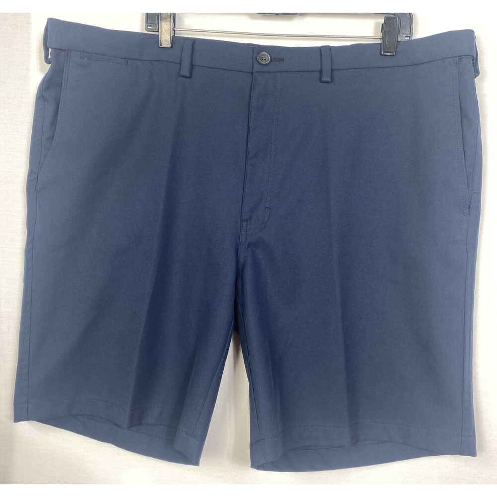 Haggar Cool 18 Shorts Mens Size 44 Expandable Waist Quick Dry UPF 50 Blue Golf